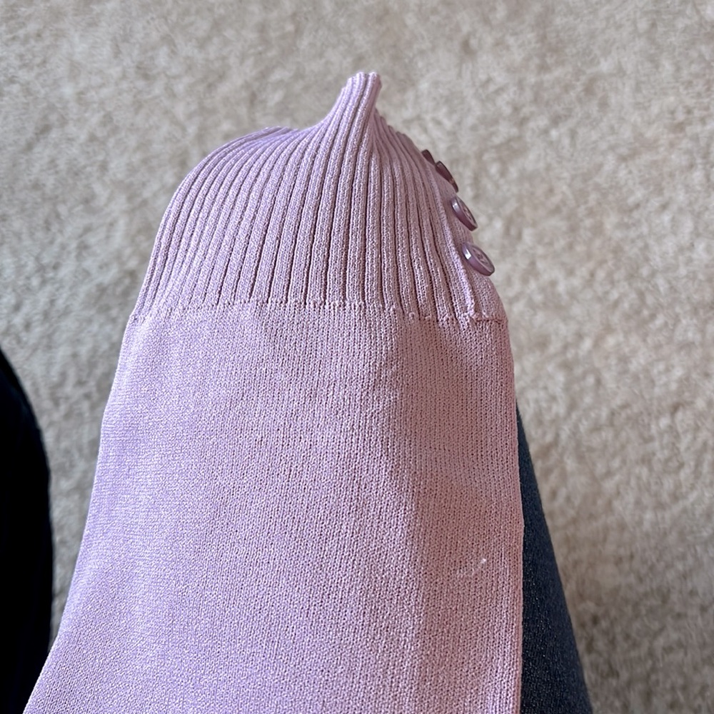 Lilac Buttoned Turtleneck Sweater - Picture 13 of 13